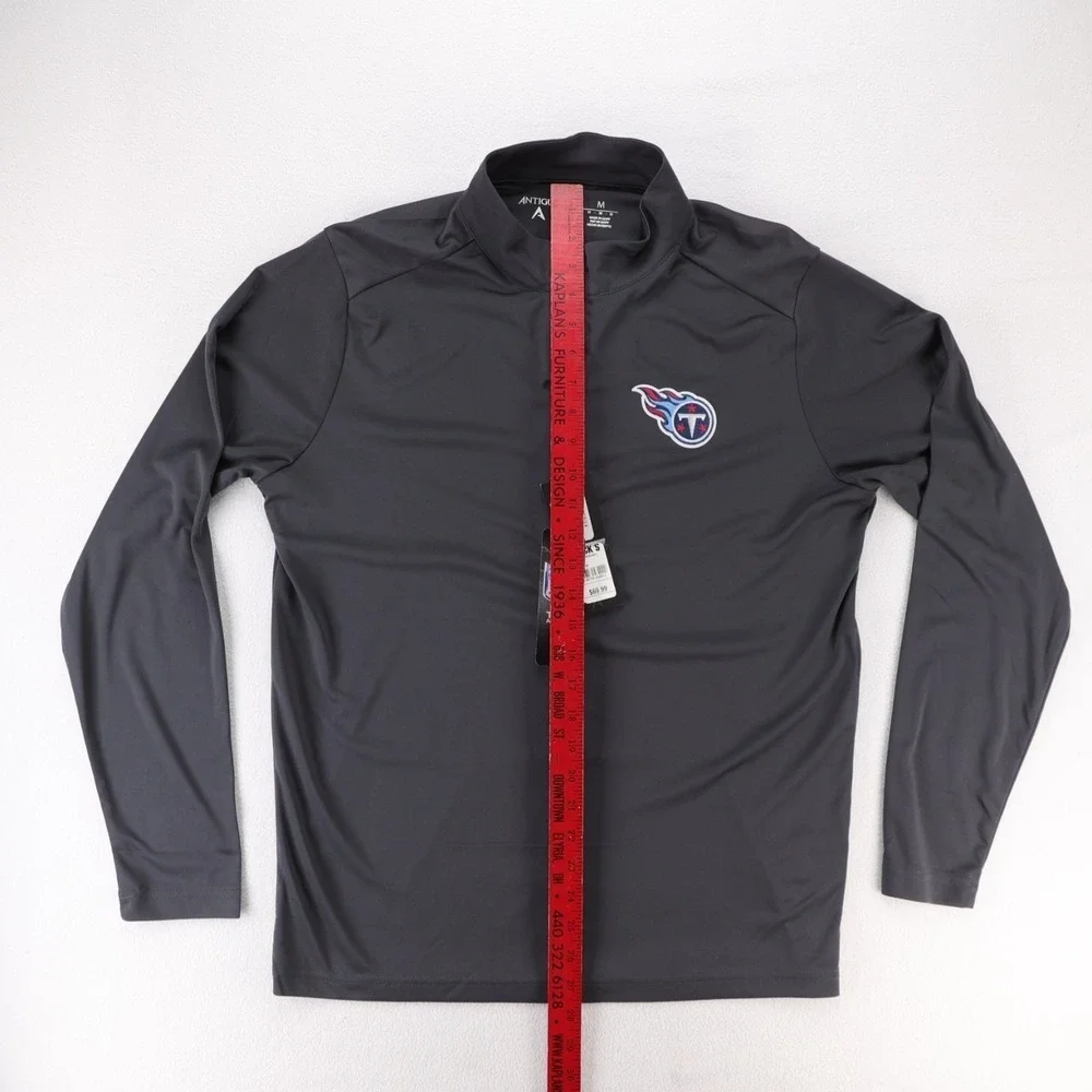 Tennessee‎ Titans Tribute Antigua 104644 Mens Quarter Zip Pullover Smoke Grey M